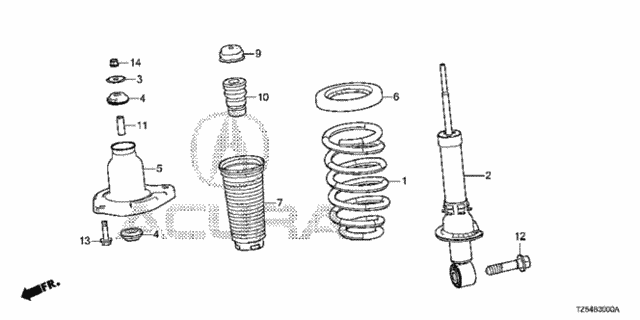 Rear Shock Absorber (1) for 2018 Acura MDX #0
