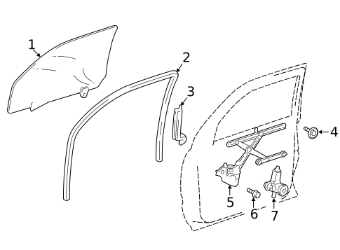 Glass - Front Door for 2019 Toyota Land Cruiser #0