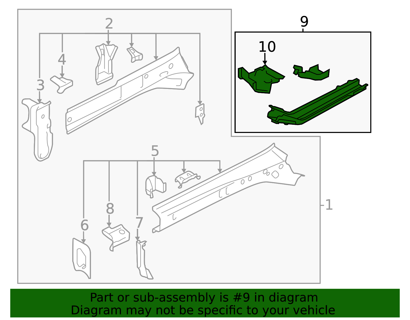 2024-2025 Subaru Crosstrek Front Rail Extension 51620FN60A9P