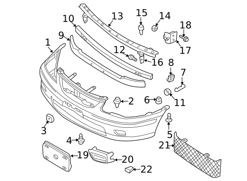 Bumper & Components - Front for 2000 Nissan Sentra #0