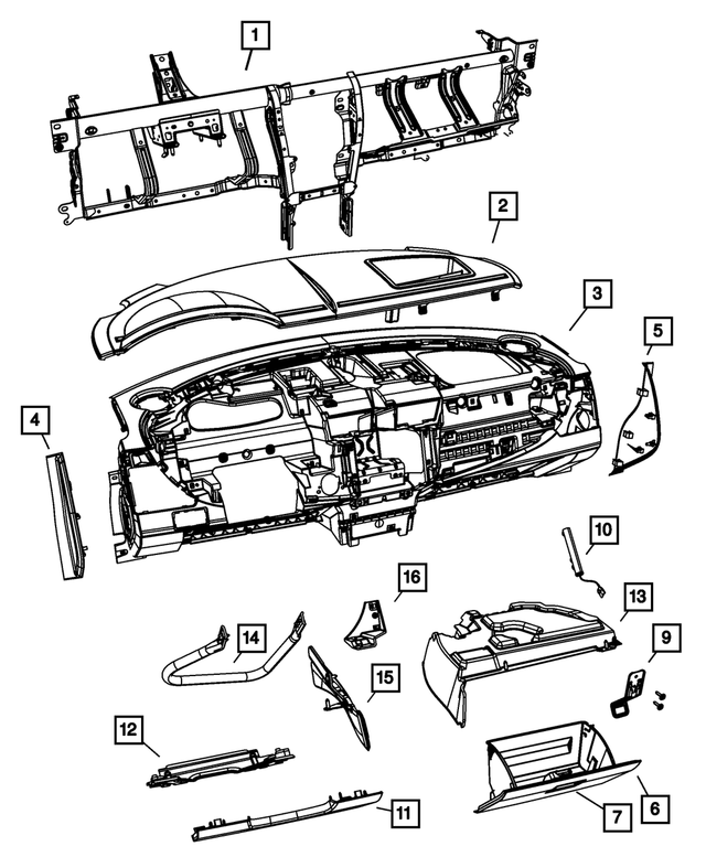 « YH10XDHAC – Instrument Panel and Radios and Consoles : Panneau D`instruments Rembourrage pour Mopar Image »