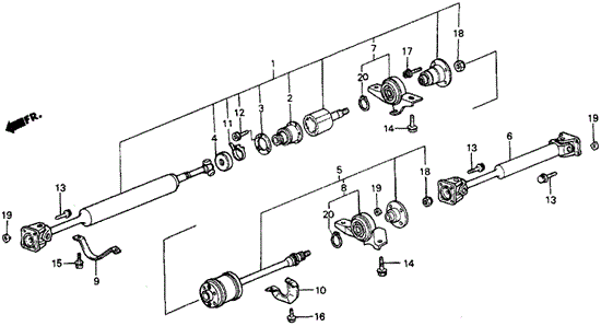 Propeller Shaft (2) for 1987 Honda Civic #0