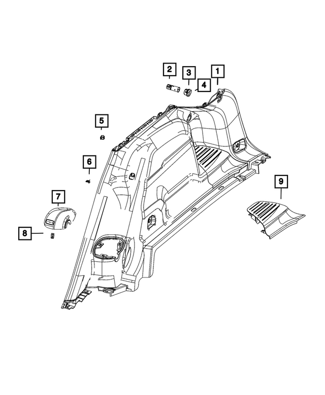 « 7JR14TX7AC –  : Garnissage De Custode Panneau pour Mopar Image »