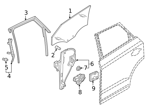 Glass - Rear Door for 2017 Audi Q3 #0