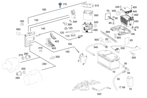 Battery, Starter/Alternator Cable for 2017 Mercedes-Benz S550e #0