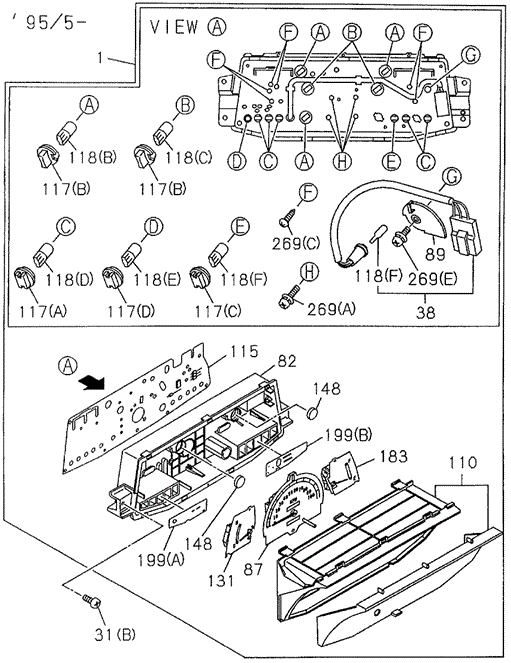 Combination Meter (3) for 1996 Honda Passport #0