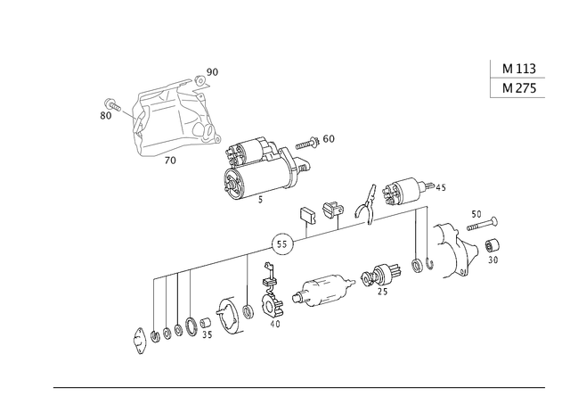 1121510001 - Electrical Equipment and Instruments: Starter for Mercedes-Benz Image image