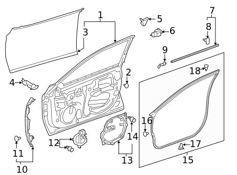Door & Components for 2020 Toyota Avalon #0
