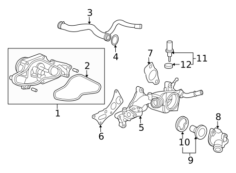 Water Pump for 2013 Acura ZDX #0