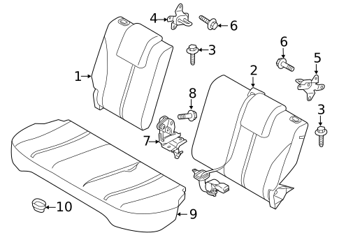 Rear Seat Components for 2013 Mazda 2 #0