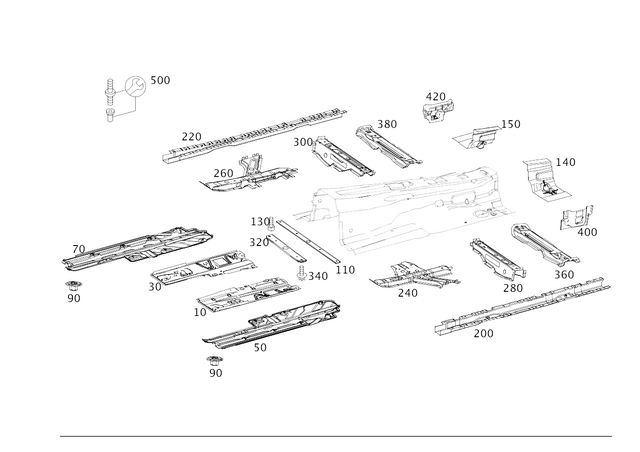 2046801100 - Substructure: Cover, Substructure for Mercedes-Benz: C250, C300, C350, C63 AMG Image image