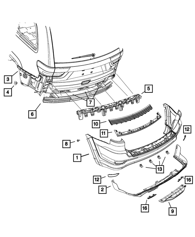 68157471AC - : Rear Lower Fascia for Jeep: Grand Cherokee Image