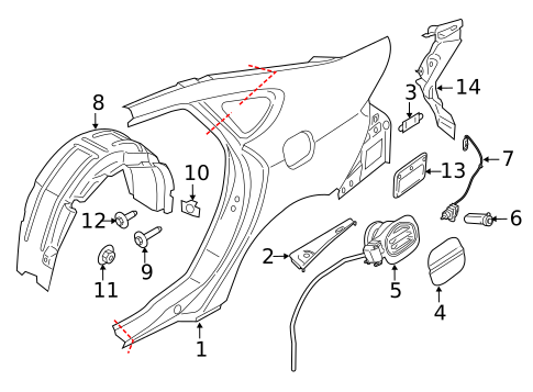 Quarter Panel & Components for 2016 Ford Fusion #0