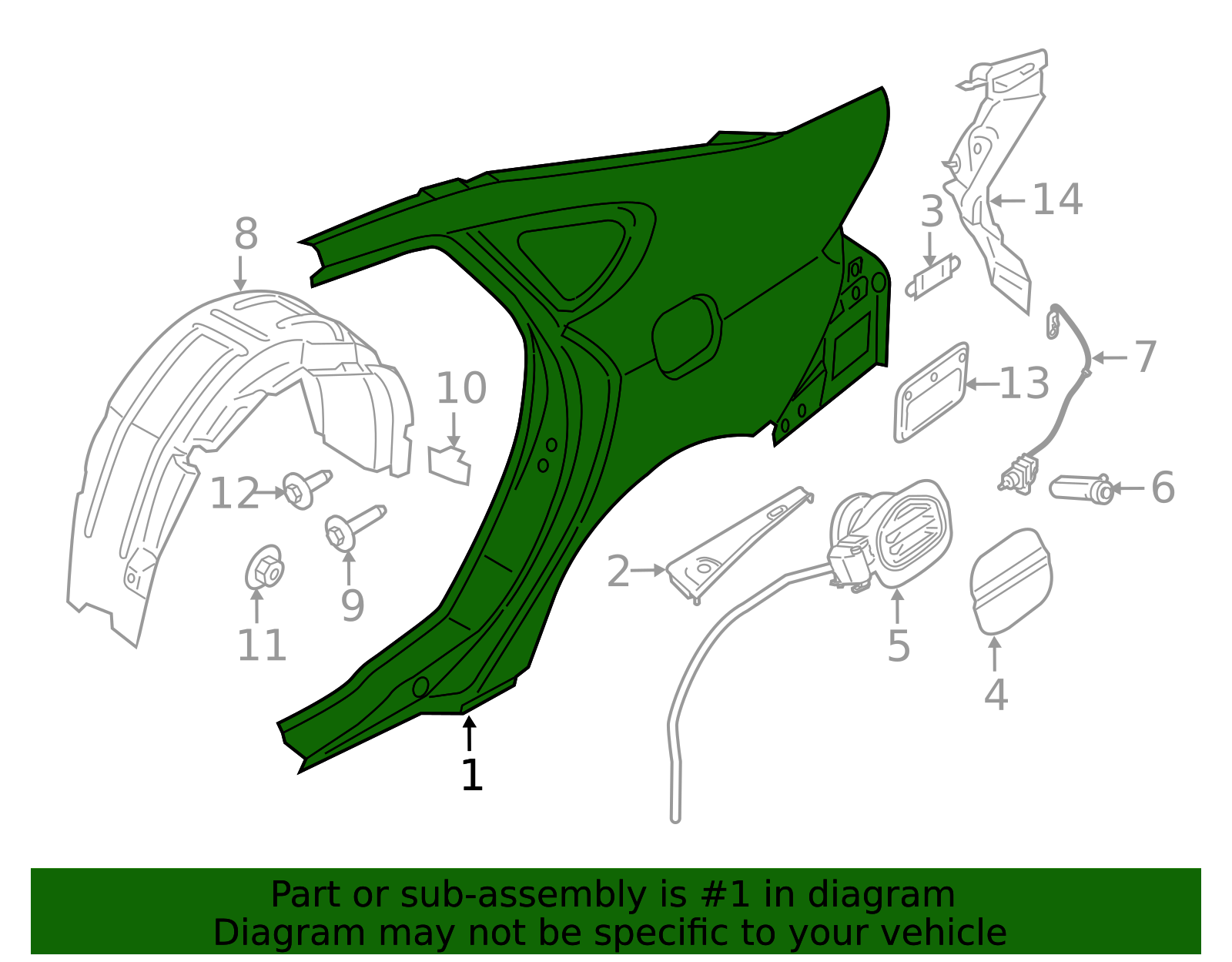HS7Z-5427841-A - Quarter Panel - 2013-2020 Ford | Eastgate Ford Parts