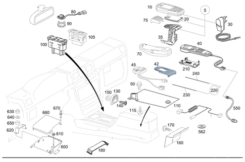 Car Phone, Voice Control System and Distress Call for 2006 Mercedes-Benz G55 AMG #0
