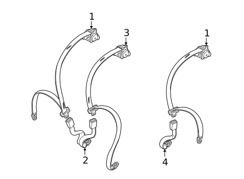 Second Row Seat Belts for 2010 Mitsubishi Outlander #0