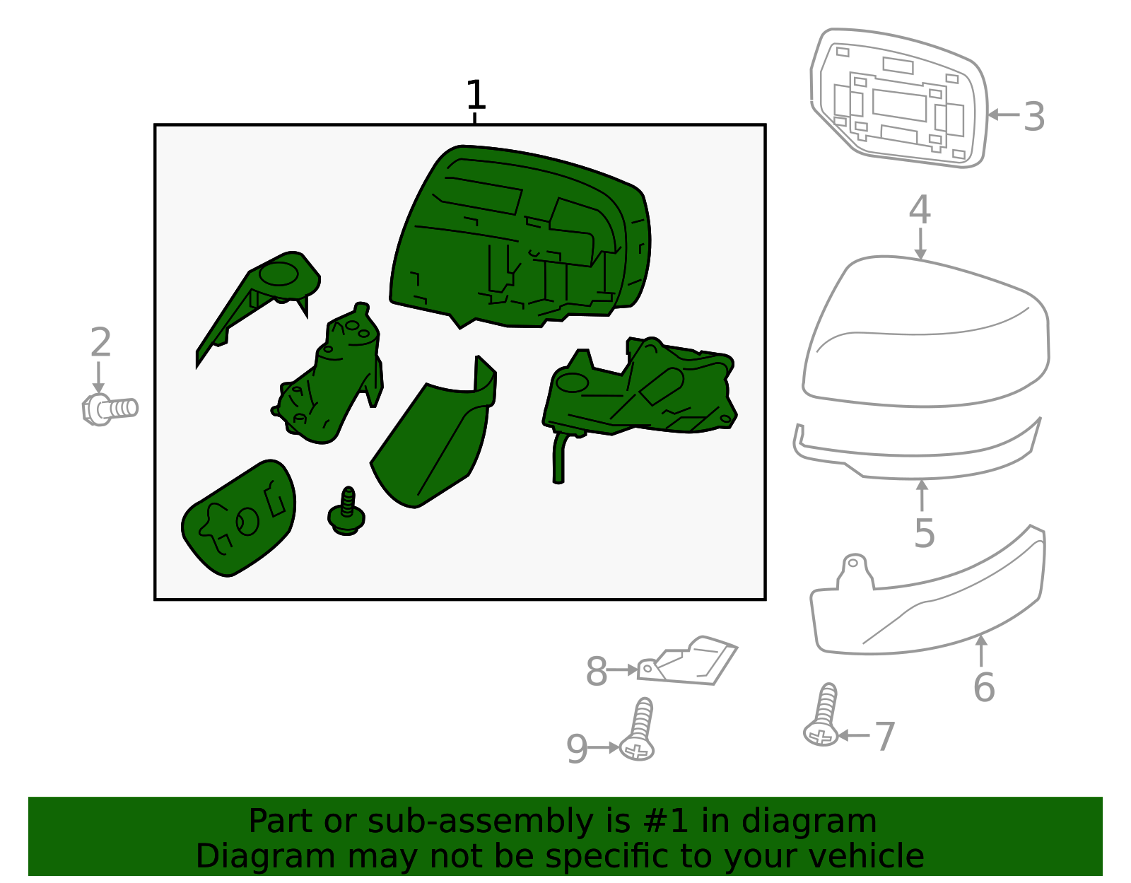 2022-2025 Subaru WRX Mirror 91036VC481 | Subaru Online Parts