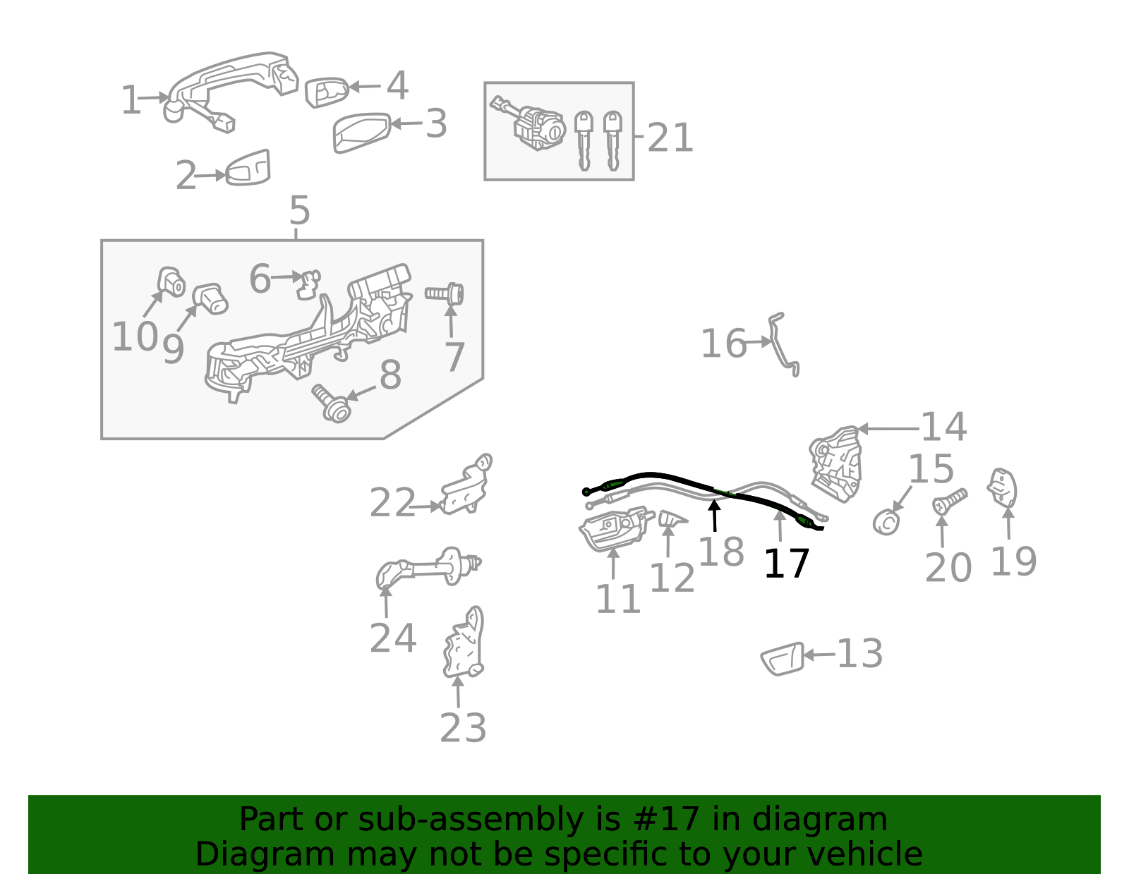 69750-47040 - High-Quality Door Latch Cable for 2010-2015 Toyota ...