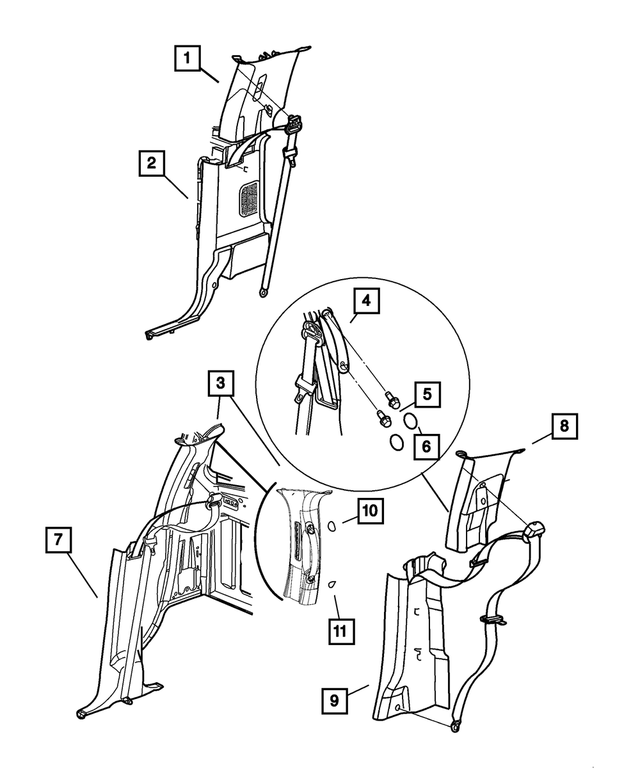 5HA59WL5AF - Interior Trim: B Pillar Molding, Left for Mopar Image