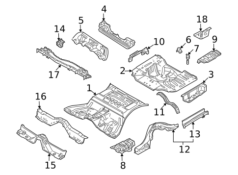 Rear Floor & Rails for 2003 INFINITI M45 #0