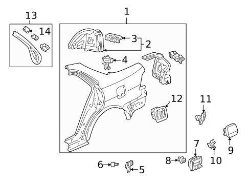 Quarter Panel & Components for 1998 Honda Accord #1