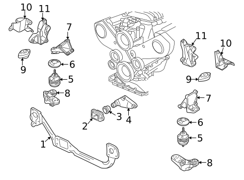 Engine & Trans Mounting for 1996 Audi A4 Quattro #0