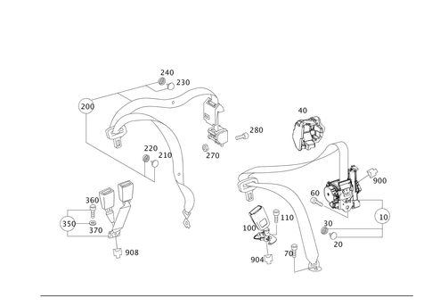 Rear Seat Seat Belt for 2008 Mercedes-Benz C350 #0