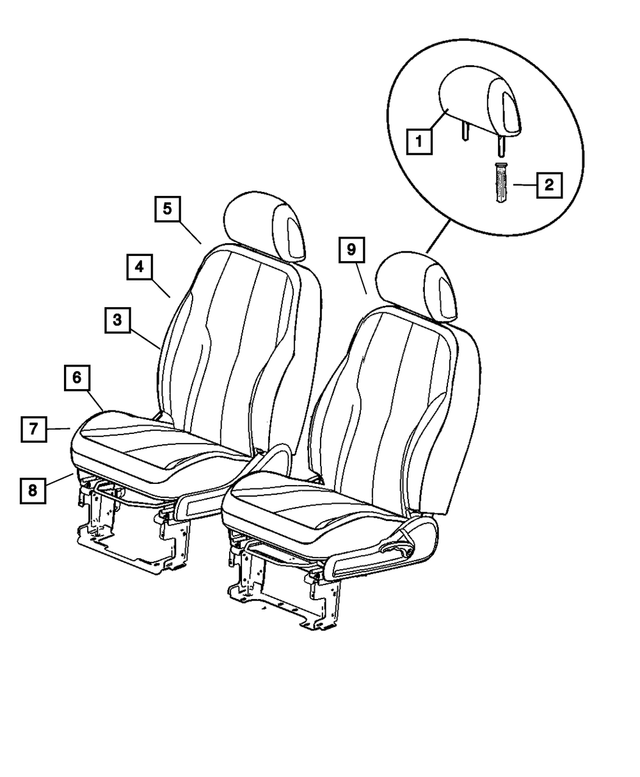 1DS98DK2AB - Interior Trim: Front Headrest for Mopar Image