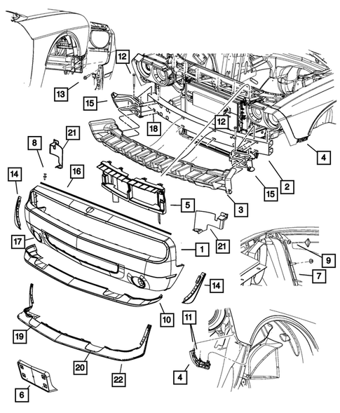 Front Bumper and Fascia for 2010 Dodge Challenger #0