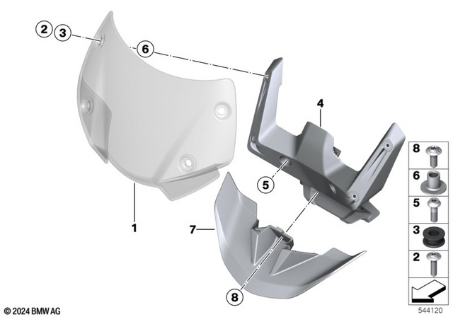 46638394311 - Frame and Mounting Parts: Sport Windscreen -  for BMW-Motorrad Image image