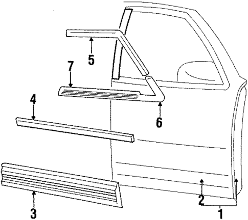 Door & Components for 1993 Chrysler LeBaron #0