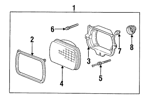 Headlamp Components for 1988 Acura Integra #1