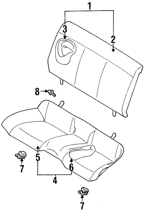 Rear Seat Components for 1998 Mitsubishi Eclipse #0