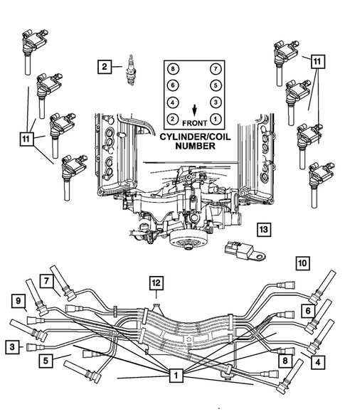 Spark Plugs-Cables-Coils for 2005 Dodge Durango #0