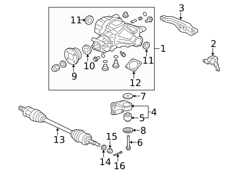 Axle & Differential for 2008 Mitsubishi Lancer #0