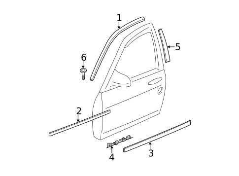 Exterior Trim - Front Door for 2002 Chevrolet Impala #0