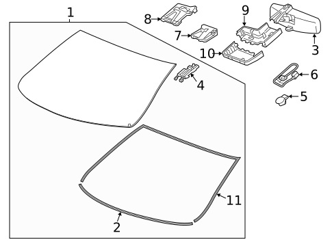 Glass - Windshield for 2021 Chevrolet Malibu #7