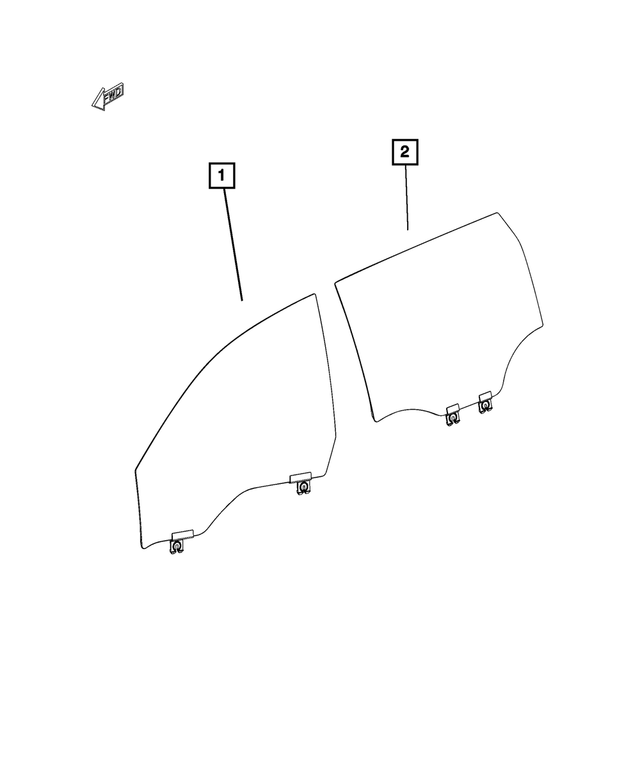 68104584AD - Glass: Front Door Glass, Right for Mopar Image