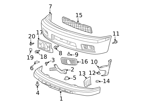 Bumper & Components - Front for 2005 Chevrolet Colorado #0