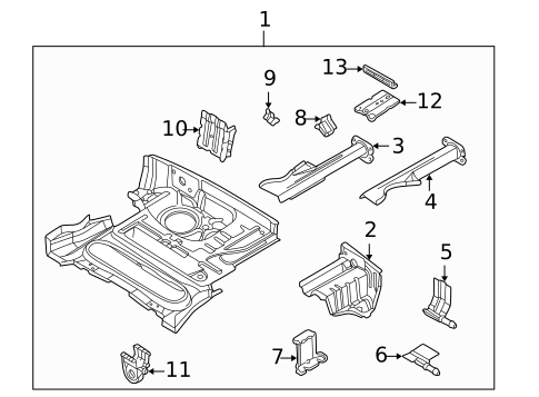 Rear Floor & Rails for 1998 BMW Z3 #0