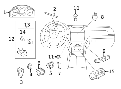 Cluster & Switches for 2005 Mercedes-Benz SLK 55 AMG&reg; #1
