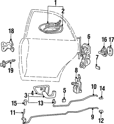 Rear Door for 1998 Hyundai Sonata #1