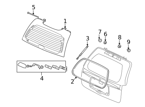 Glass - Lift Gate for 2005 Saab 9-7x #0