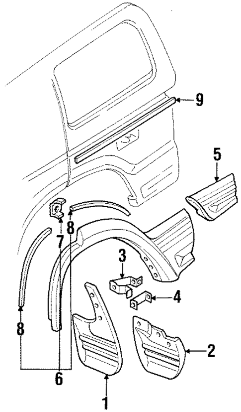 Exterior Trim - Quarter Panel for 1997 Mitsubishi Montero #0