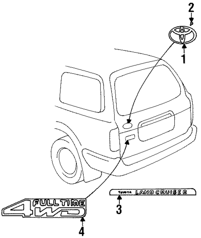 7543560040 - : Ornament,  Back Door for Toyota Image