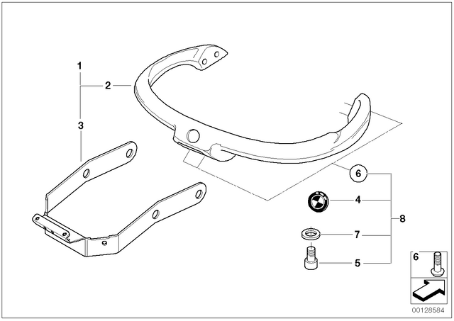 7129905536 - Seats and Seat Bench: Isa Screw - M6X16-8.8-ZNNIV for BMW-Motorrad Image