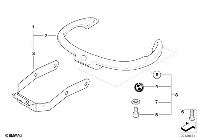 7129905536 - Seats and Seat Bench: Isa Screw - M6X16-8.8-ZNNIV for BMW-Motorrad Image