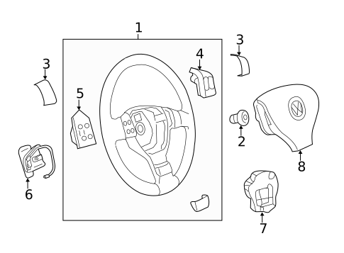 Steering Wheel & Trim for 2011 Volkswagen Jetta #1