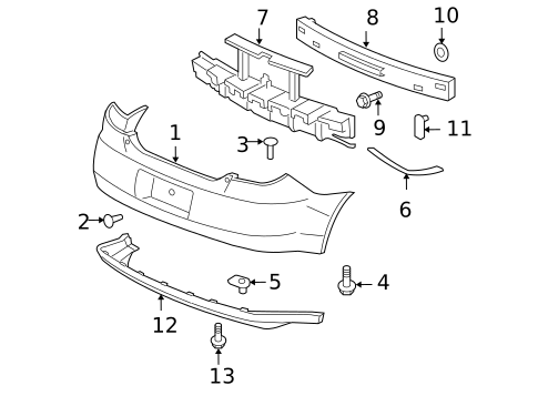 Bumper & Components - Rear for 2009 Pontiac G6 #1
