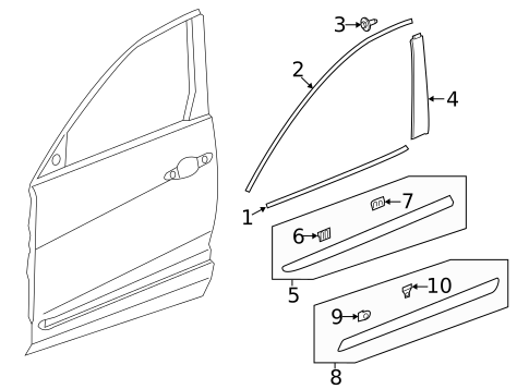 Exterior Trim - Front Door for 2025 Acura MDX #0